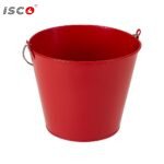 red fire bucket metal