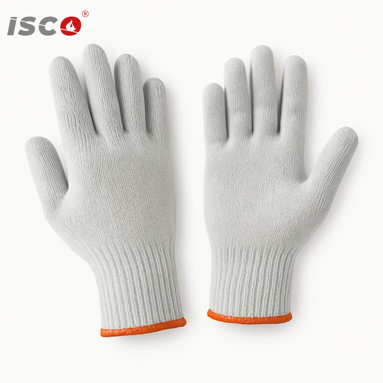 safety knit gloves white elastic cuff