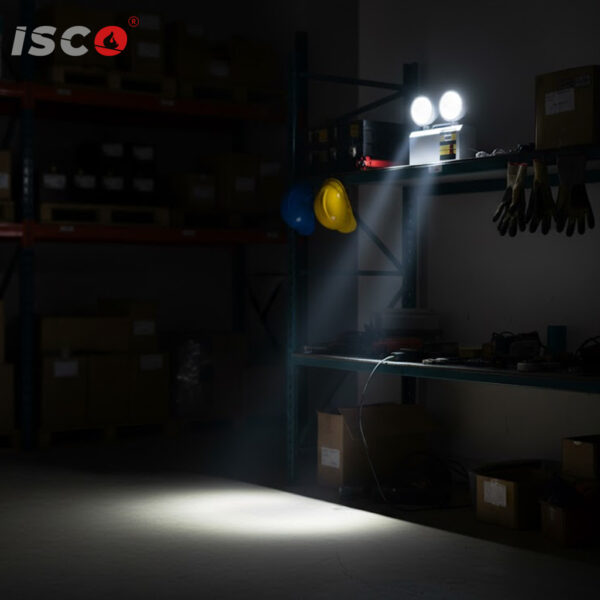 كشاف طوارئ 2 لمبة جرم حديد صيني ليد