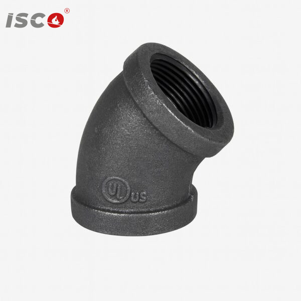 cast iron threaded elbow 45deg ul
