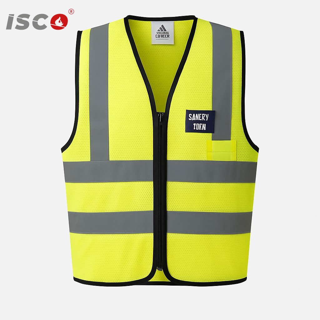 high visibility safety vest yellow