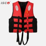life safety vest red black
