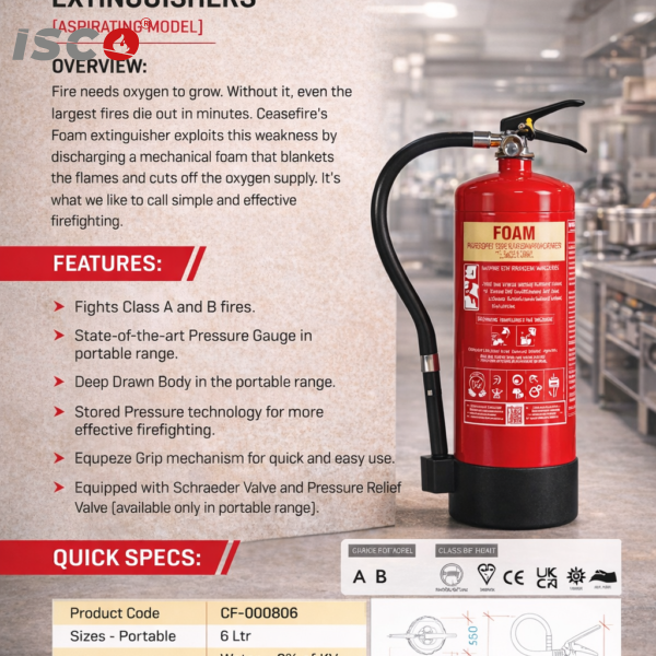 FIRE EXTINGUISHER LPCB WET CHE MICAL 6LTR CEASEFIRE