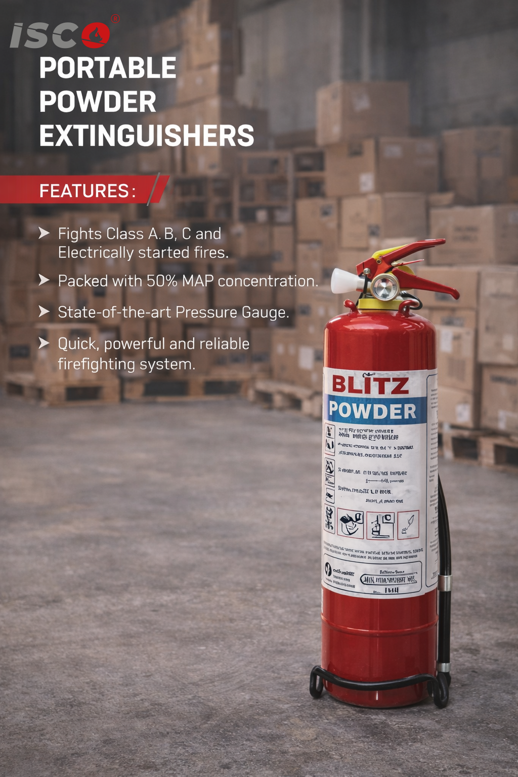 طفاية الحريق BLITZ سعة 1 كجم (موديل BZ 1 KG ABC P) طفاية الحريق BLITZ سعة 1 كجم (موديل BZ 1 KG ABC P)