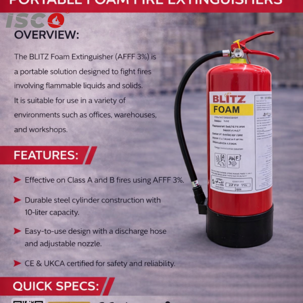 طفاية الحريق BLITZ سعة 10 لتر رغوة (موديل BZ 10 LTR F)
