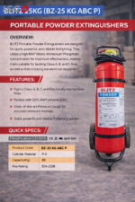 طفاية الحريق BLITZ سعة 25 كجم (موديل BZ 25 KG ABC P)