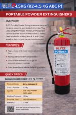 طفاية الحريق BLITZ سعة 4.5 كجم (موديل BZ 4.5 KG ABC P)