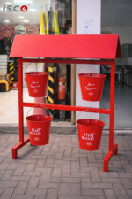 طقم سطول حريق مع حامل ومظلة