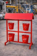 طقم سطول حريق مع حامل ومظلة،